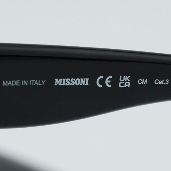 Missoni MIS0129/S 0807 9O Sunglasses Black Square Frame, Grey Lenses main image 5